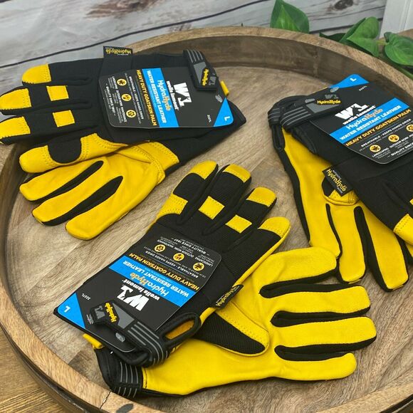 3 Pack Wells Lamont Size LARGE L Heavy Duty Water Resistant Leather Work Gloves - Picture 5 of 5